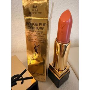 NIB Yves St Laurent Rouge Pur Couture Caring Satin Lipstick in N3 Nude DeCollete